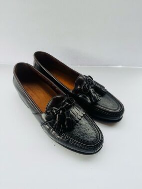 Johnston & Murphy Aragon II Kiltie Black Tumbled Leather Mens 11